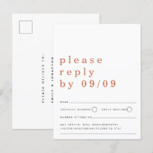 Minimalistische Typografie Terracotta Wedding RSVP
