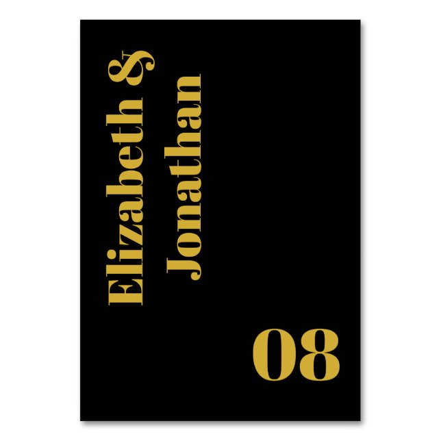 Minimalistische Typografie Tischnummer (Vorderseite)