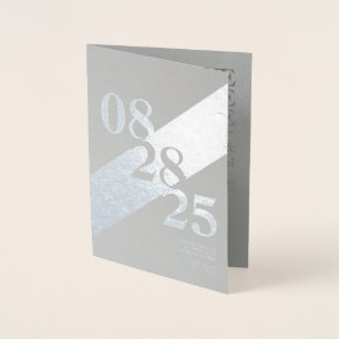 Minimalistische Typografie und Foto Save the Date Folienkarte