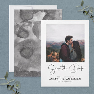 Minimalistische Typografie Weißes Foto Save the Da Date