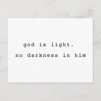 Minimalistische typografische Gott ist Licht Postk Postkarte
