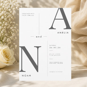 Minimalistische typografische Hochzeitseinladung Einladung