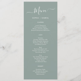 Minimalistische Typografy Sage Green Wedding Menu  Menükarte