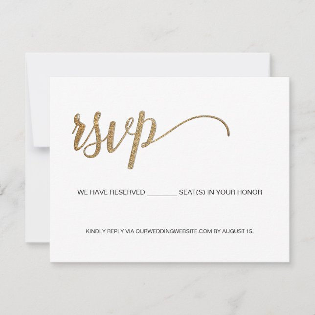 Minimalistische UAWG Gold-Fillable-Reservierungssi RSVP Karte (Vorderseite)