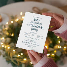 Minimalistische Ugly Sweater Weihnachtsfeier Party Einladung