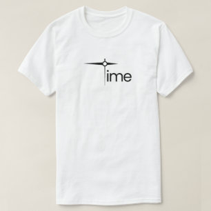 Minimalistische Uhrzeiger-Typografie T-Shirt
