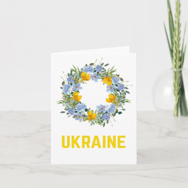 Minimalistische ukrainische Farbenkarte Karte (Vorderseite)