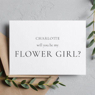 Minimalistische und elegante Blumen Girl-Vorschlag Einladung
