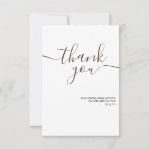 Minimalistische und elegante goldene Hochzeit Dank Dankeskarte
