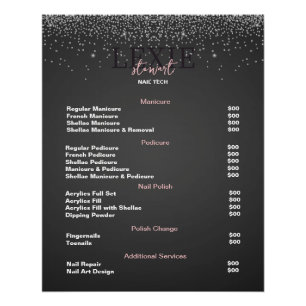Minimalistische und elegante Nagelstudio-Preislist Poster
