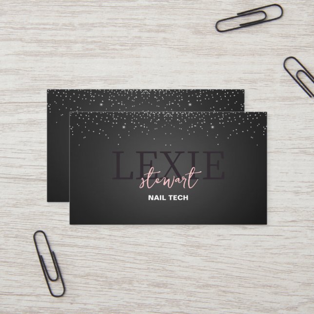 Minimalistische und elegante Nail Tech Ernennung Visitenkarte (Vorderseite/Rückseite Beispiel)