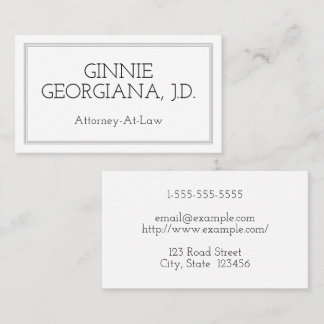 Minimalistische und moderne Anwaltskanzlei Visitenkarte