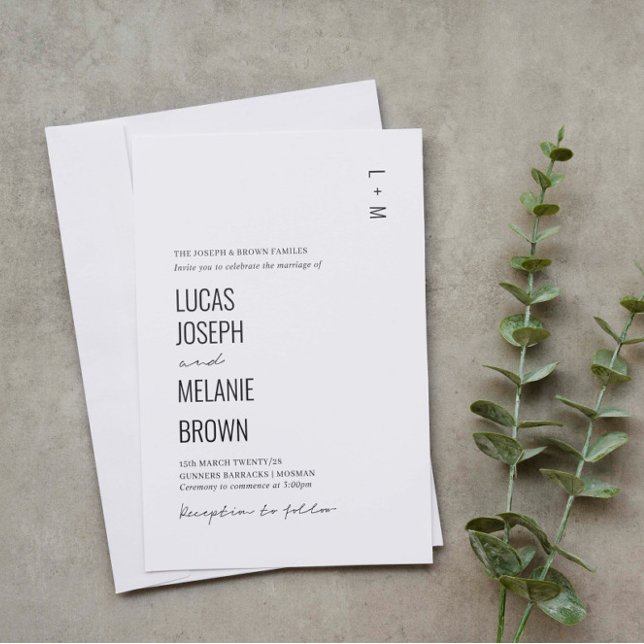 Minimalistische und moderne Einladung zur Hochzeit (Von Creator hochgeladen)