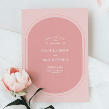 Minimalistische und moderne rosa Save the Date-Kar