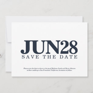 Minimalistische und moderne Typografie Save The Date