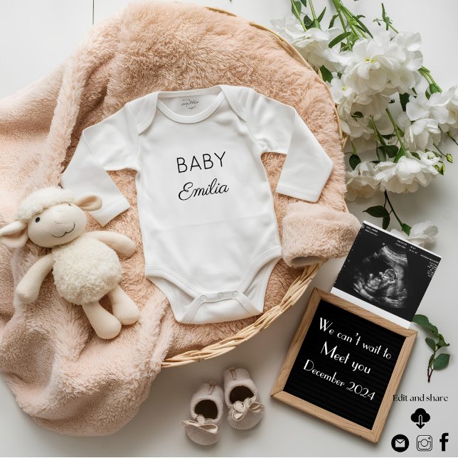 Minimalistische und neutrale Schwangerschaftsankün Feiertagskarte (Von Creator hochgeladen)