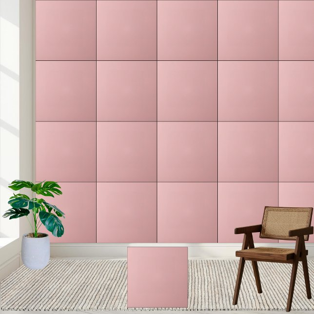 Minimalistische und schick weiche Rosa Keramik Til Fliese (Minimalist & Chic Soft Blush Pink Ceramic Tile)