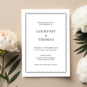 Minimalistische und schlichte Einladung zum Jalous