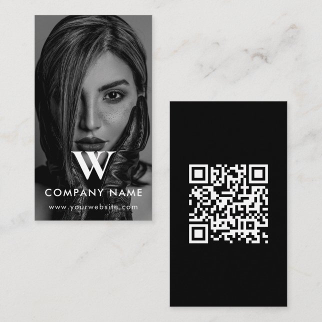 Minimalistische Unternehmensmonogramm-Fotografie  Visitenkarte (Vorne/Hinten)