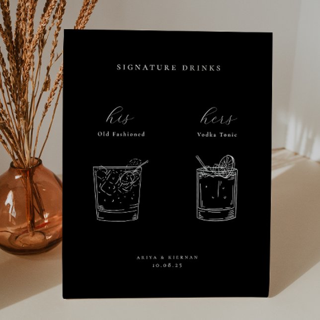 Minimalistische Unterschreibgetränke Sockelschild (Von Creator hochgeladen)