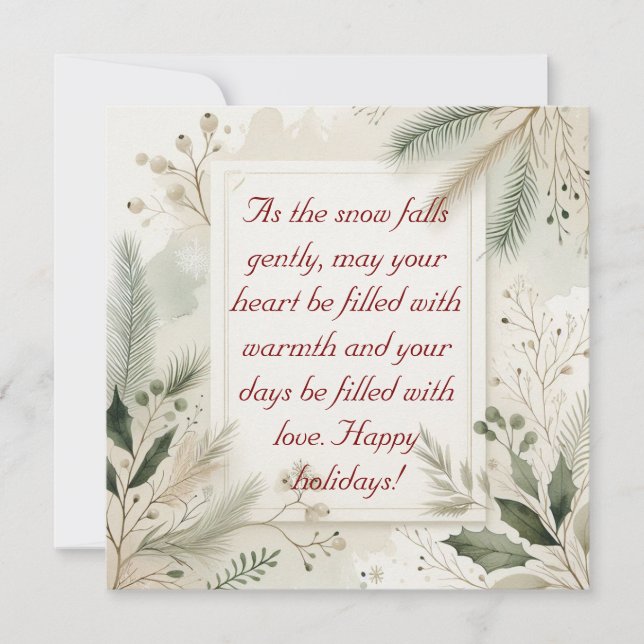 Minimalistische Urlaubskarte Feiertagskarte (Vorderseite)