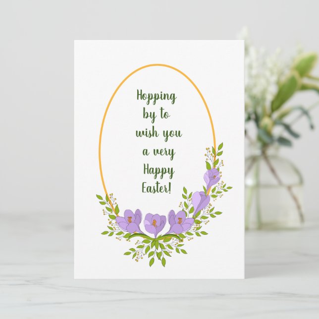 Minimalistische Urlaubskränke Crocus Blume Ostern (Stehend Vorderseite)