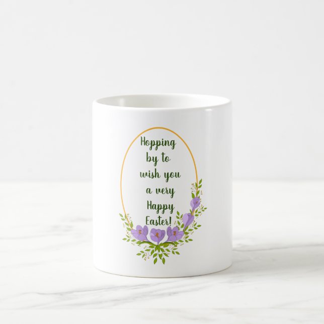 Minimalistische Urlaubskränke Crocus Blume Ostern Kaffeetasse (Mittel)