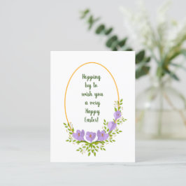 Minimalistische Urlaubskränke Crocus Blume Ostern Postkarte