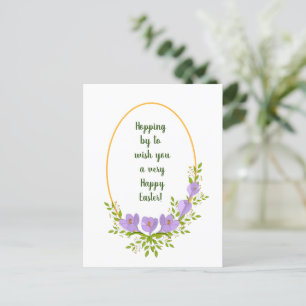 Minimalistische Urlaubskränke Crocus Blume Ostern Postkarte