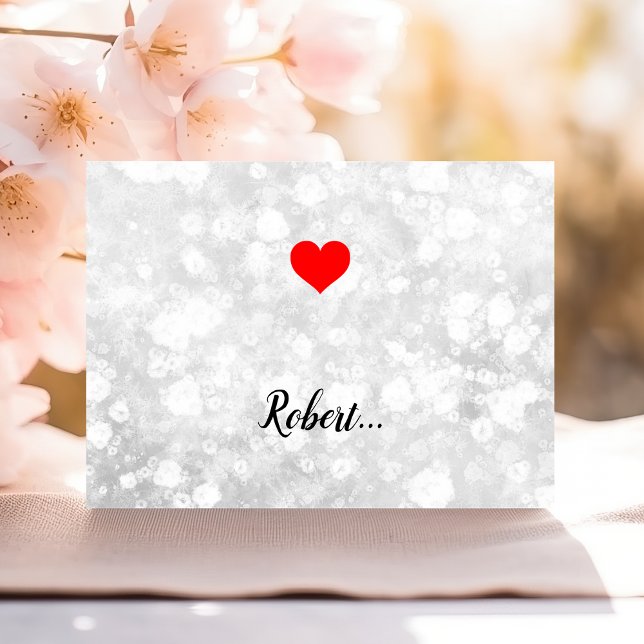Minimalistische Valentinische Liebe Herz Weißer Hi Postkarte (Von Creator hochgeladen)