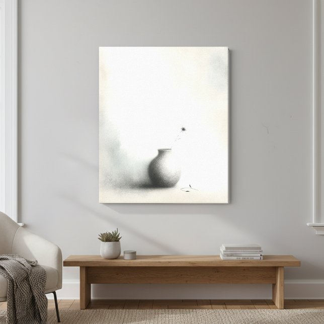 Minimalistische Vase & Löwenzahn Leinwanddruck (Von Creator hochgeladen)