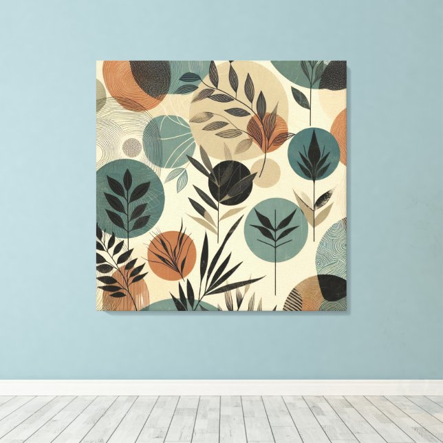 Minimalistische Vegetal Kunstvoll wandern Leinwanddruck (Insitu (Holzboden))