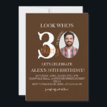 Minimalistische Veranstaltung Geburtstag 30., Men  Einladung<br><div class="desc">Minimalistische Veranstaltung Geburtstag 30.,  Men Digital 30. Einladung mit Foto,  evite Birthday for Man,  Black Gold,  Electronic,  Editable</div>