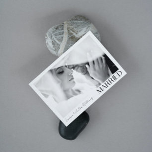 Minimalistische Verheiratete 2 Foto Script QR Code Ankündigung