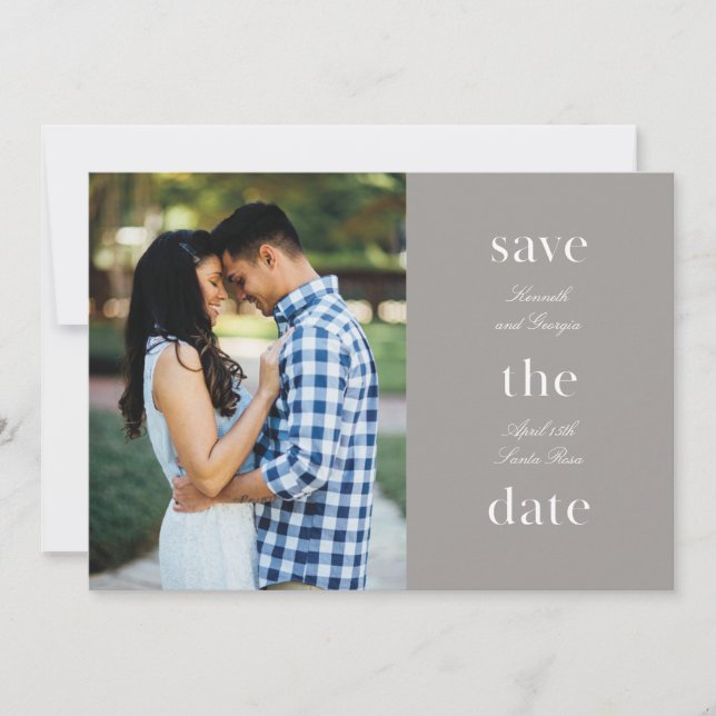 Minimalistische Verlobt Save the Date (Vorderseite)
