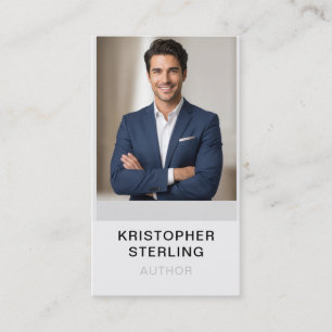 Minimalistische vertikale Autorenfoto-Visitenkarte Visitenkarte