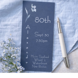 Minimalistische vertikale Floral Schiefer 80. Gebu Einladung