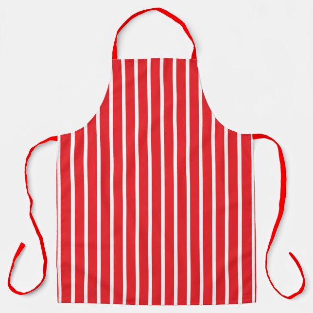 Minimalistische vertikale Streifen rot Schürze (Vorderseite)
