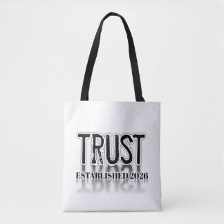 Minimalistische "Vertrauen"-Typografie-Tragetasche