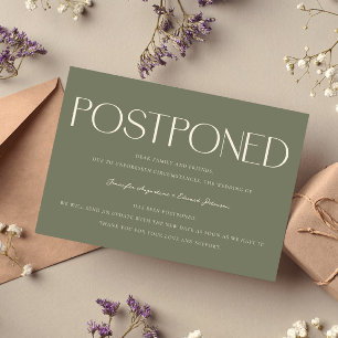 Minimalistische, verzögerte Hochzeitsupdate-Seite Einladung