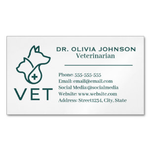 Minimalistische veterinärmedizinische anpassbare magnetische visitenkarte