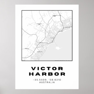 Minimalistische Victor Harbor-Karte mit Koordinate Poster