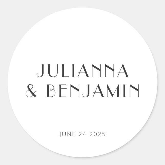 Minimalistische Vintage Art Deco Runder Aufkleber (Vorderseite)