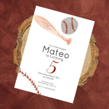 Minimalistische Vintage-Baseball-Geburtstagsfeier