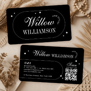 Minimalistische Vintage-Kalligrafie moderne QR-Cod Visitenkarte