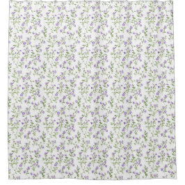 Minimalistische violette Blumen Duschvorhang