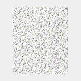 Minimalistische violette Blumen Fleecedecke