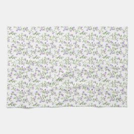 Minimalistische violette Blumen Geschirrtuch