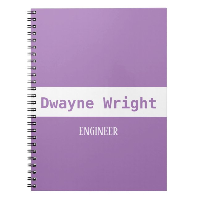 Minimalistische violette lila und weiße Farbe Notizblock (Vorderseite)