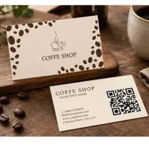 Minimalistische Visitenkarte für ein Coffeeshop mi